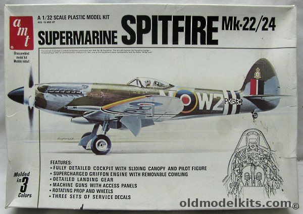 AMT-Matchbox 1/32 Supermarine Spitfire Mk 22/24 - RAF(2) / Egyptian Air Forces, 7201 plastic model kit